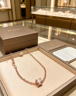 Bvlgari Rose Gold Circle Pendant Necklace – Elegant Luxury Jewelry
